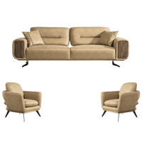 SITZGARNITUR Royal, Braun Stellvariante 3+1+1 - Braun, Leder (240/100/90cm) - Villa Möbel