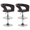 BARHOCKER 2er Set Lederlook braun - Chromfarben/Braun, Textil/Metall (58/82/47cm) - CLP