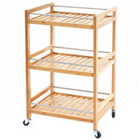 ROLLWAGEN 3 EBENEN Braun - Braun, Holz (46/76/38cm) - MCW