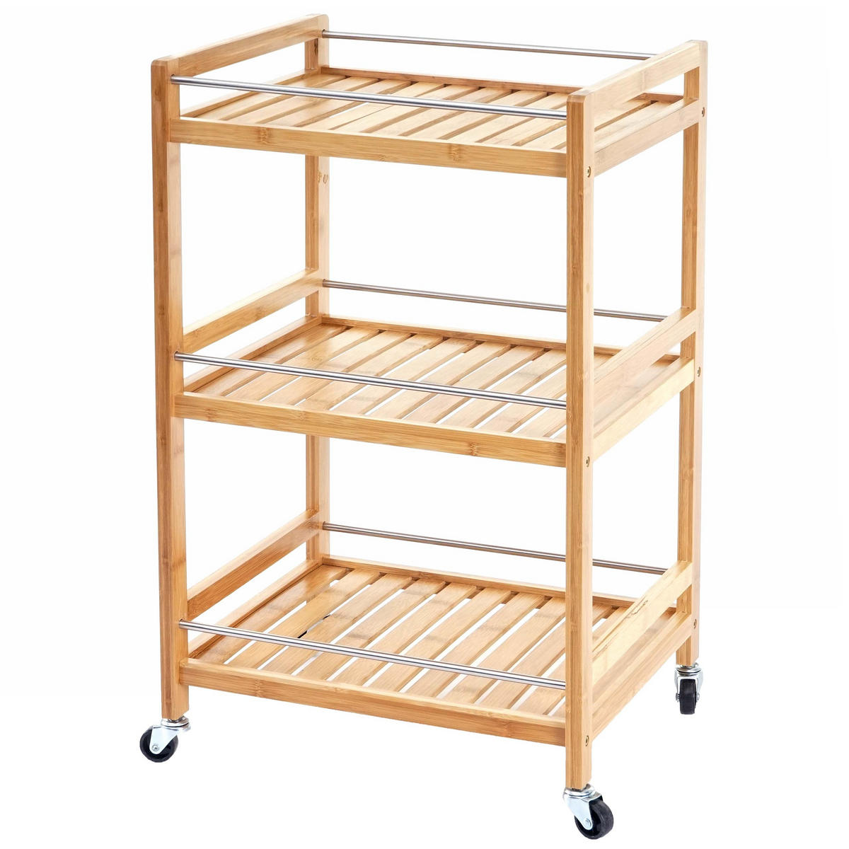 ROLLWAGEN 3 EBENEN Braun - Braun, Holz (46/76/38cm) - MCW