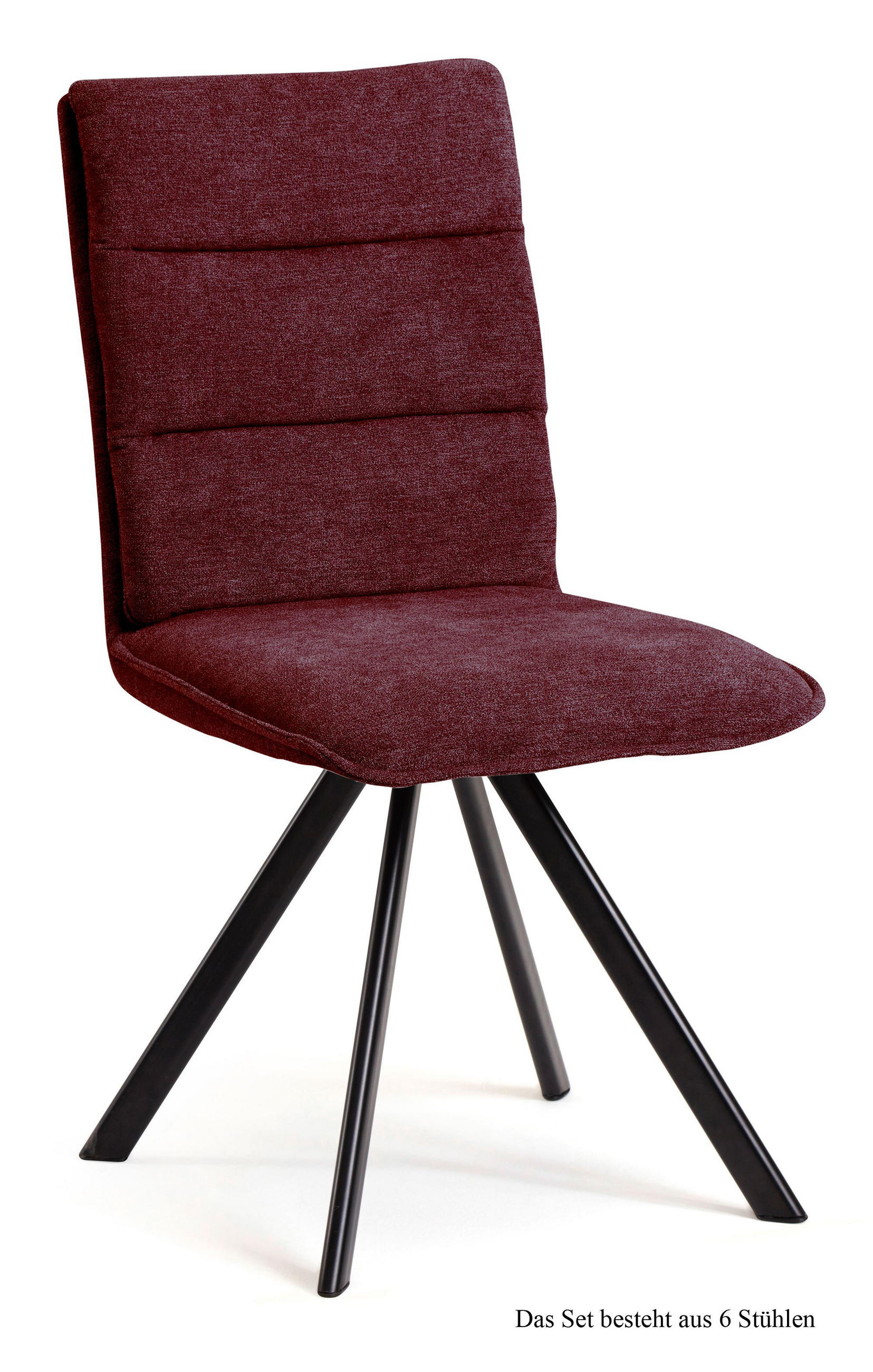 ESSZIMMERSTUHL (6er-Set) Debbi 47x92x60 Schwarz/Marsala - Brombeere/Schwarz, Kunststoff (60/92/47cm) - 58aufmkessel