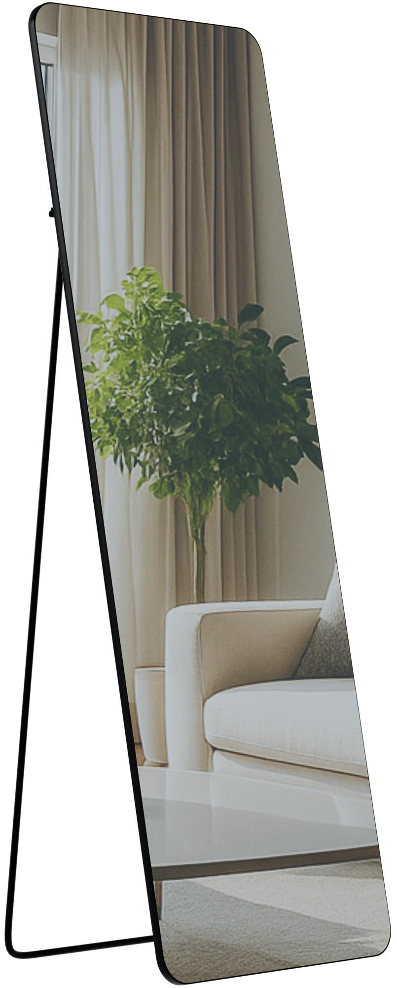 STANDSPIEGEL Murcia Glas Schwarz-matt Ganzkörperspiegel - Schwarz, Glas (50/150/3cm) - DELUKE