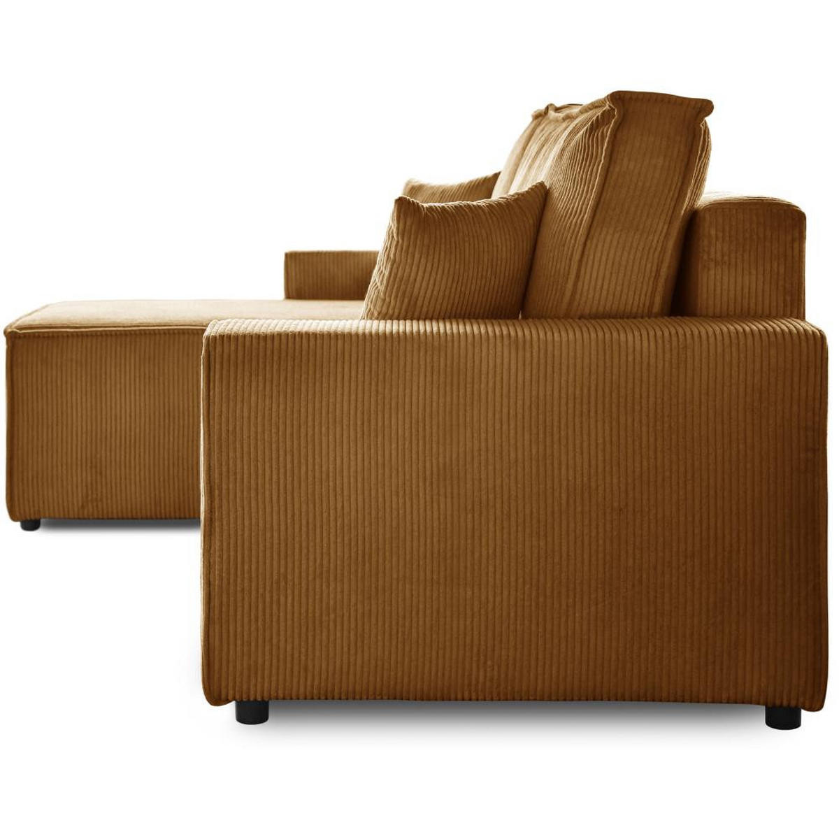ECKSCHLAFSOFA mit Schlaffunktion Hektor senfgelb - Dunkelgelb/Schwarz, Kunststoff/Textil (277/152cm) - Beautysofa