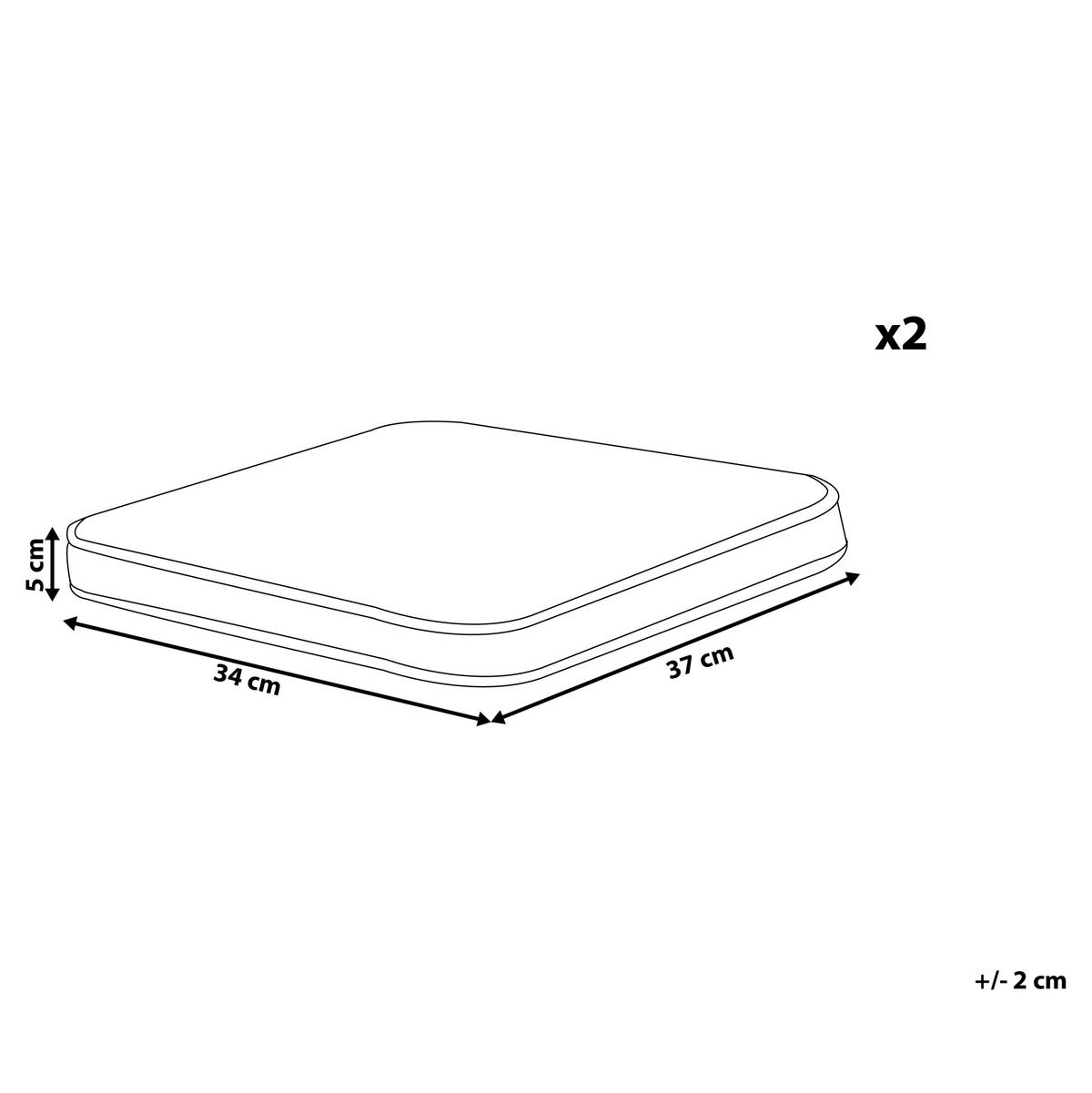 GARTENSTUHLKISSEN 2er-Set Hellblau 37/34 cm Terni - Blau/Weiß, Textil (37/5/34cm) - Beliani
