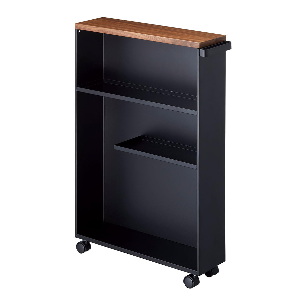 BADREGAL Tower schwarz 45/38/13 cm auf Rollen - Schwarz, Metall (13/68/47cm) - Yamazaki