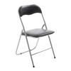 BESUCHERSTUHL Lederlook schwarz/silber - Silberfarben/Schwarz, Textil/Metall (45/78/45cm) - CLP