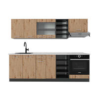 KÜCHENZEILE R-Line Artisan Eiche/Anthrazit 240 cm, AP Marmor - Anthrazit/Eiche Artisan, Holzwerkstoff (240/81.6/60cm) - Vicco
