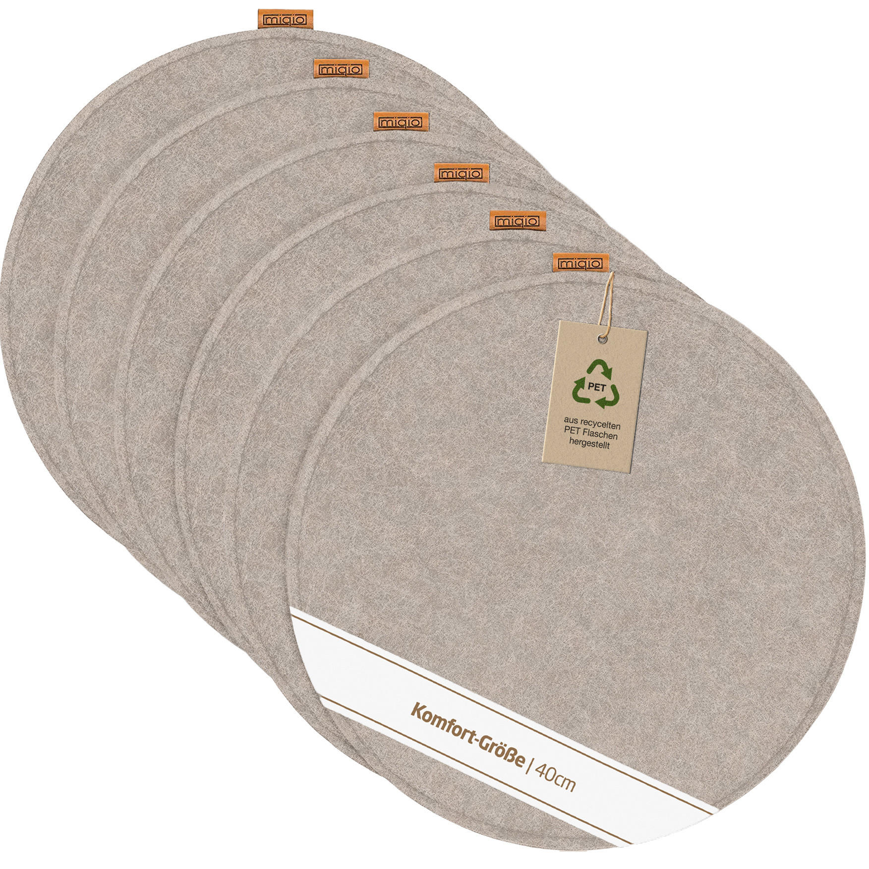 SITZKISSEN mit Antirutschnoppen 6er-Set - Beige, Textil (40/40/2cm) - Miqio Design