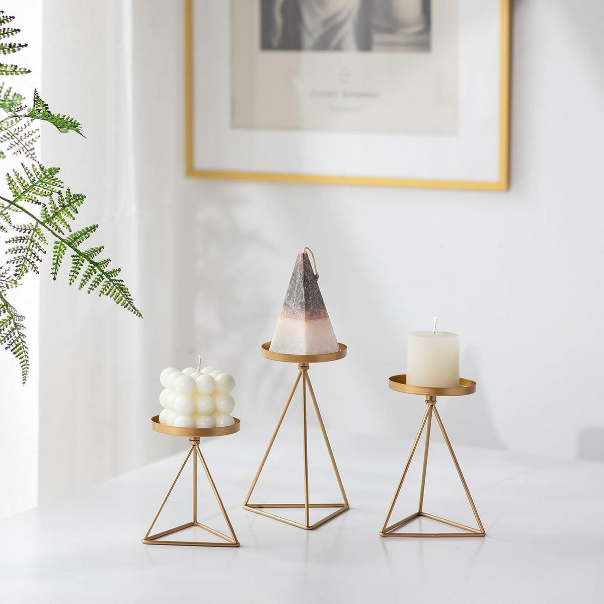 KERZENSTÄNDER 3er Set Metall Gold - Goldfarben, Metall (10/10/16cm)