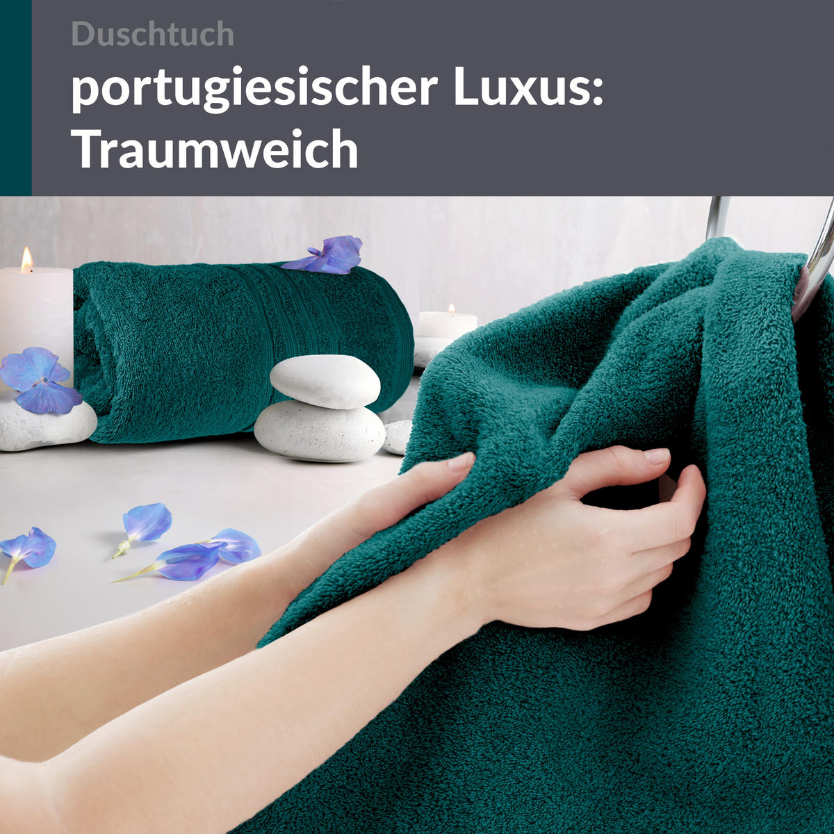 DUSCHTUCH London Opal Grün 2er Set 70x140 - Opal, Textil (70/140cm) - Lashuma