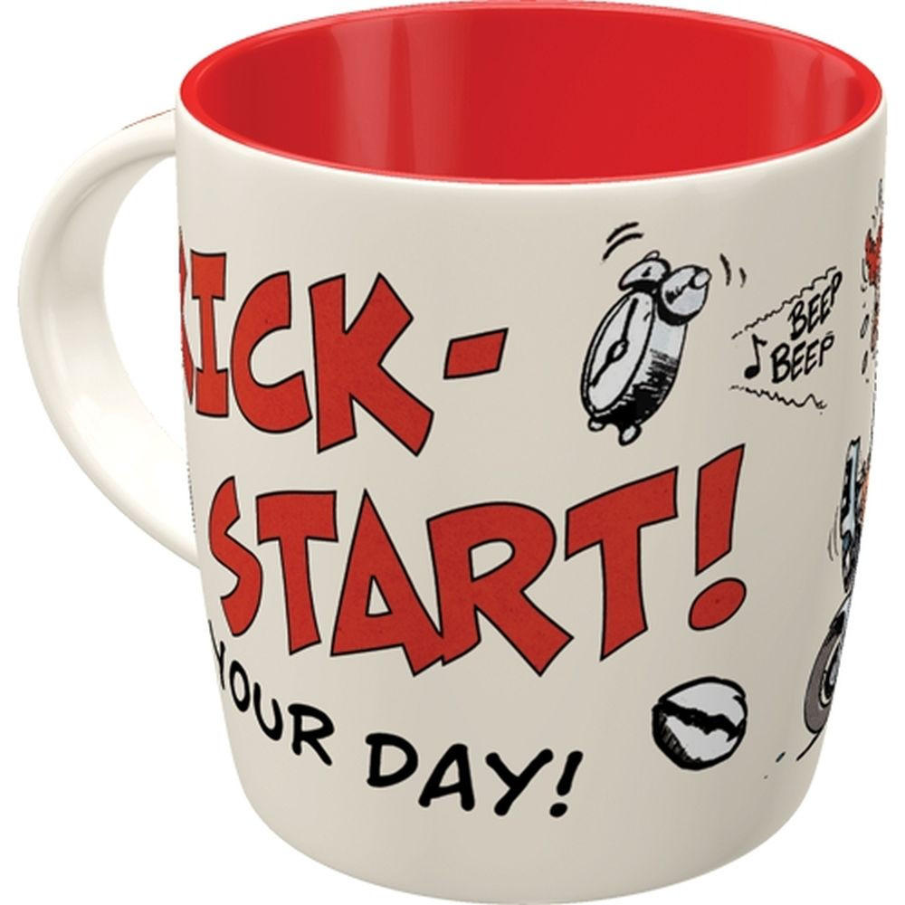 KAFFEETASSE 330 ml MOTOmania Kick-Start Your Day! - Multicolor, Keramik (0.33L) - Nostalgic-Art