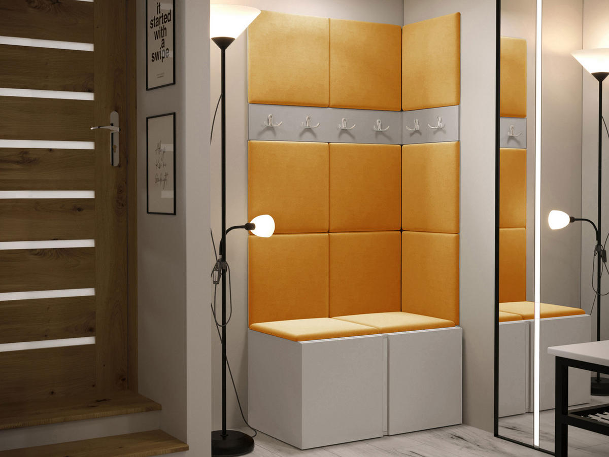 GARDEROBEN-SET Orion I - Kaschmir/Orange, Holzwerkstoff/Kunststoff (84/186/46cm) - MIRJAN24