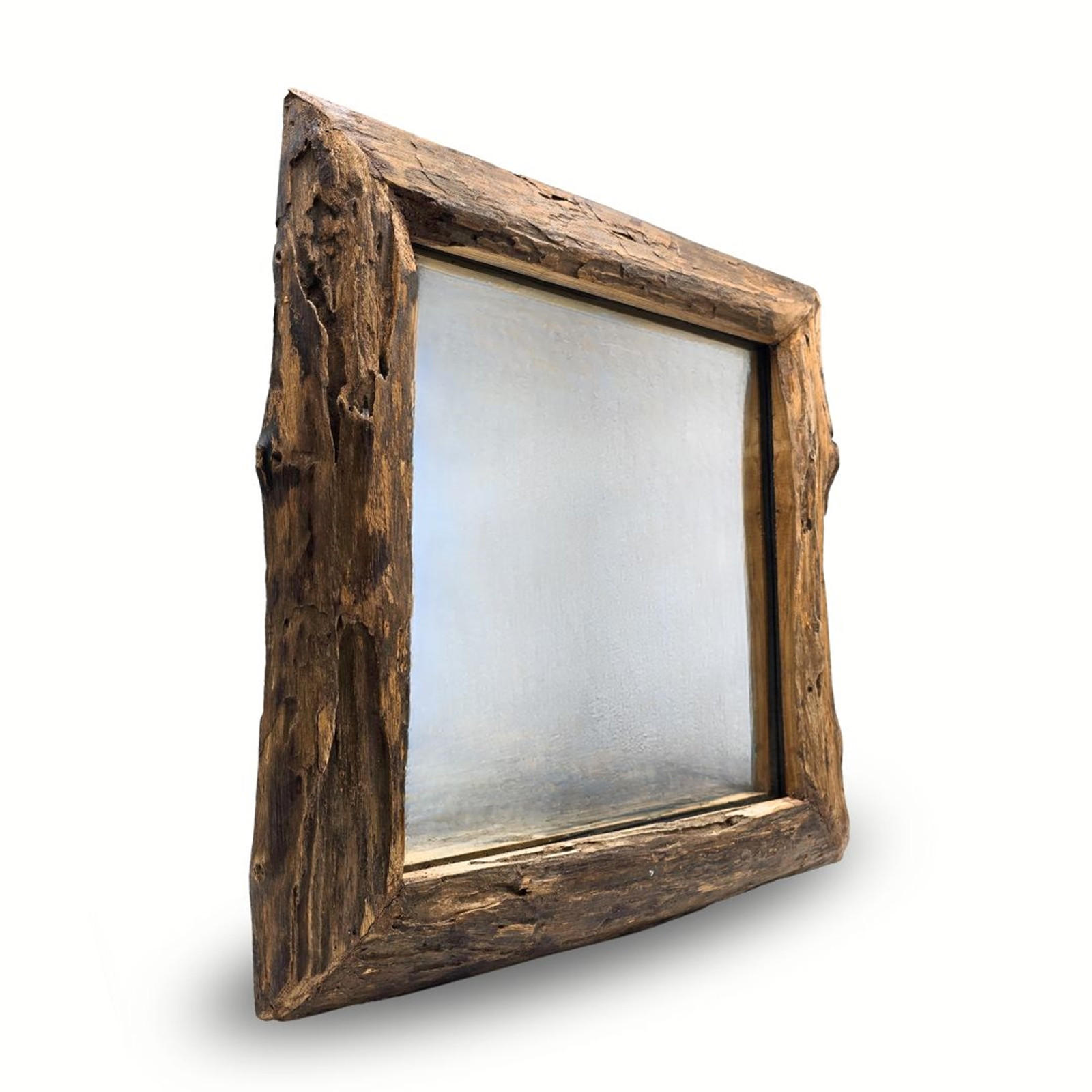 WANDSPIEGEL Hennes 60x60cm, Massivolz naturfarben - Naturfarben, Holz (60/60/5cm) - CREEDWOOD