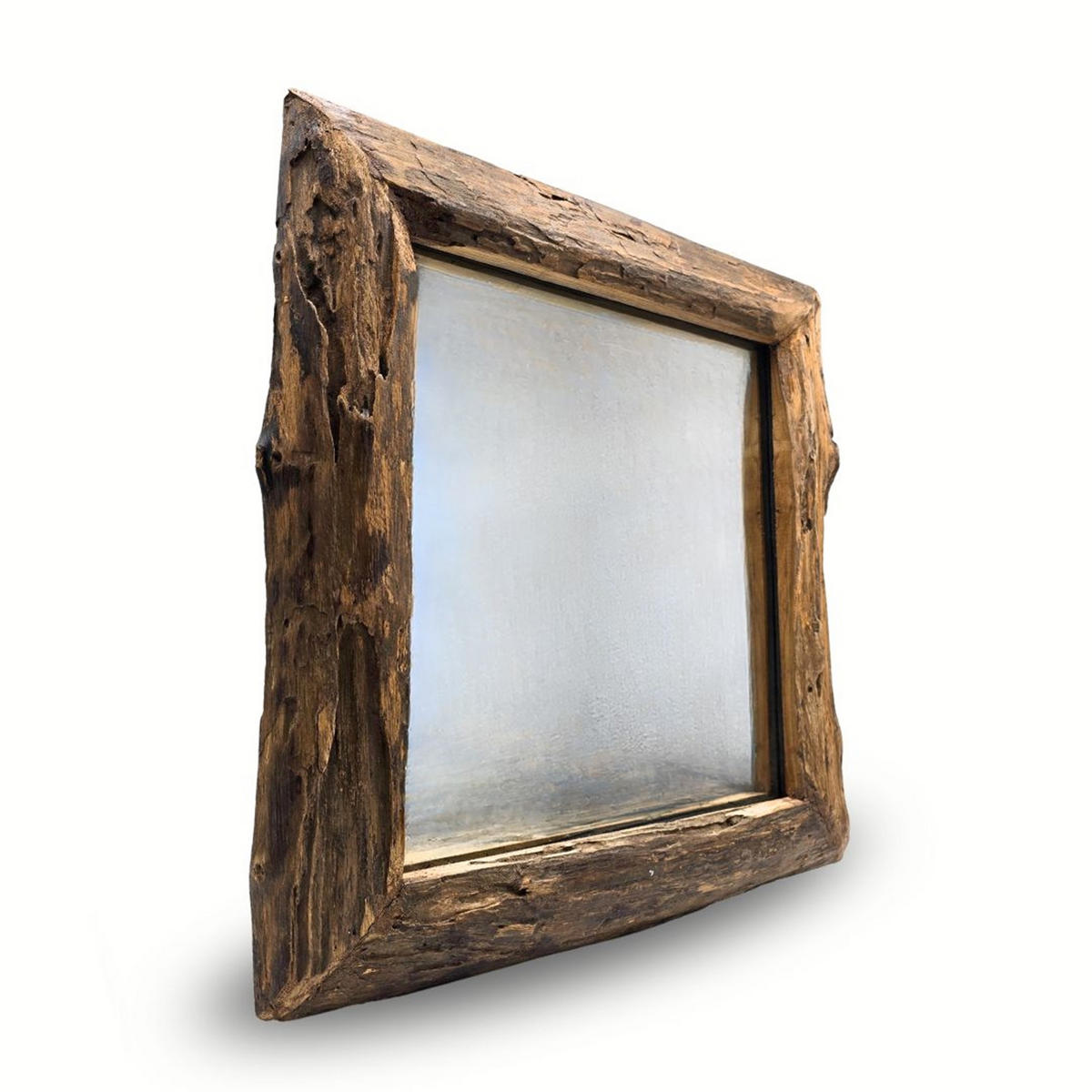 WANDSPIEGEL Hennes 60x60cm, Massivolz naturfarben - Naturfarben, Holz (60/60/5cm) - CREEDWOOD