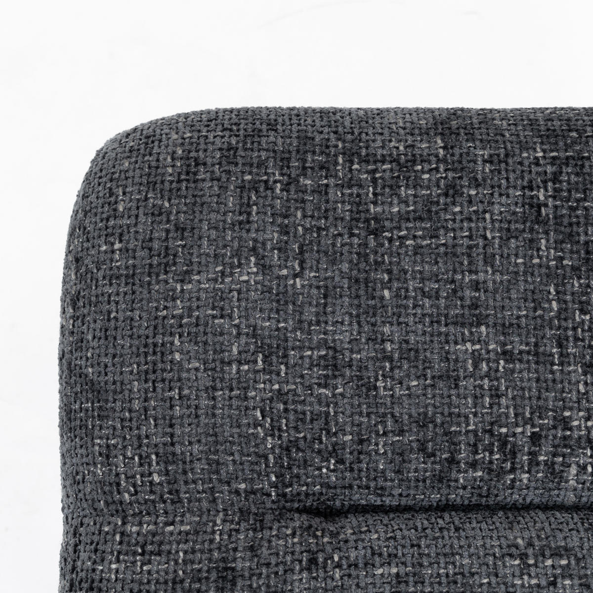 SITZHOCKER DE-07211 mit Chenille-Stoff und Stahlbeinen Dunkelgrau - Dunkelgrau, Textil/Metall (41/38/45cm) - ComfortXL