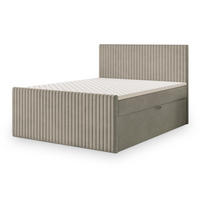 BOXBETT TERVAN 160x200 cm mit Matratze und Topper - Beige - Beige, Holz (160/200cm) - MASSENO