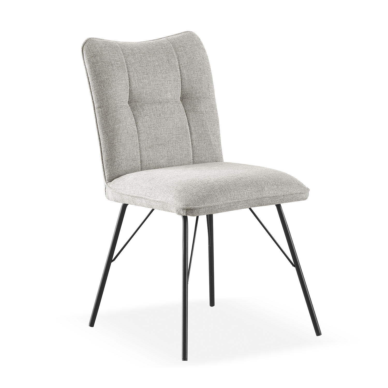 STUHL NELE Grau 2 Stück - Grau, Textil/Metall (46/85/60cm) - B&D Home