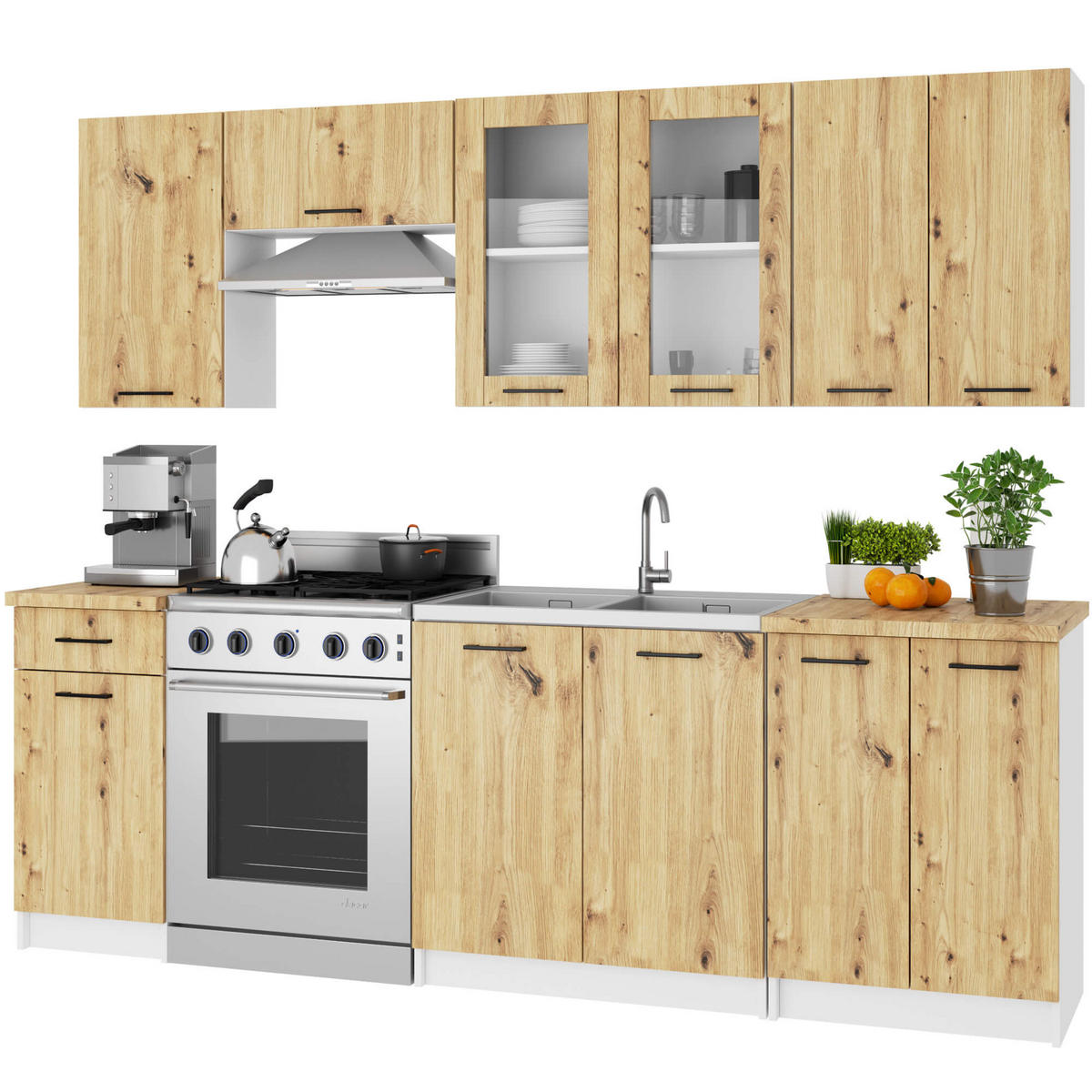 HÄNGESCHRANK Weiß, Eiche Artisan 72/80/30,5 - Weiß/Eiche Artisan, Holzwerkstoff (80/72/30cm) - RAUMHIRSCH FURNITURE