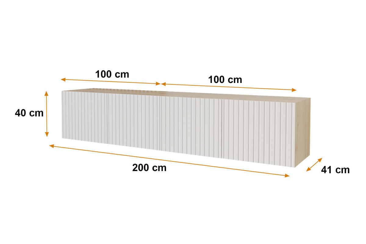 LOWBOARD KITO-W 2x100x40x41 cm - Artisan / Weiß - Weiß, Holzwerkstoff (200/40/41cm) - ALTDECOR