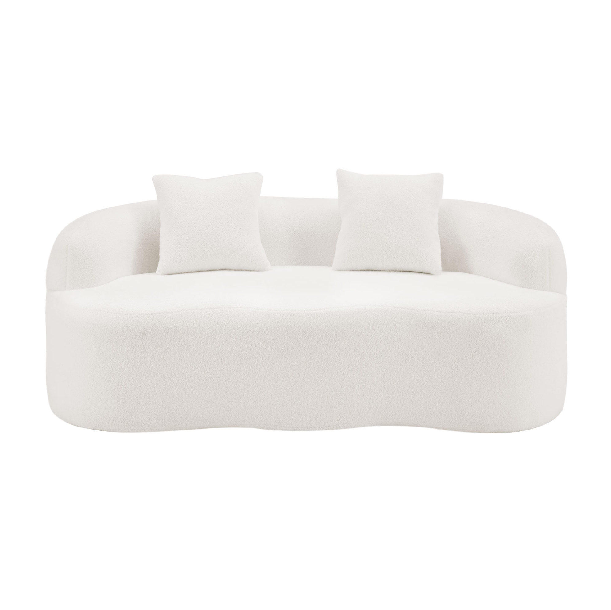 SOFA 2-Sitzer geschwungen White mit 2 Kissen - Weiß, Kunststoff (170/70/89cm) - Meubliv