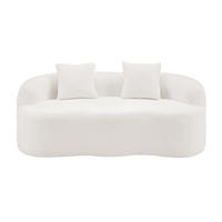 SOFA 2-Sitzer geschwungen White mit 2 Kissen - Weiß, Kunststoff (170/70/89cm) - Meubliv