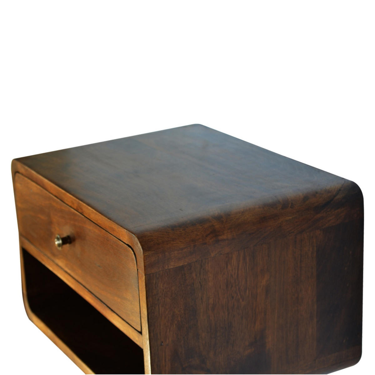 NACHTTISCH wandmontierbar mit Kastanienfinish - Messingfarben/Braun, Holz/Metall (45/25/32cm) - Artisan Furniture