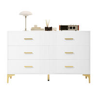 KOMODA z MDF 120x76x40 cm bílá se 6 zásuvkami a vlnitým čelem - bílá, kompozitní dřevo (120/76/40cm) - Modfu