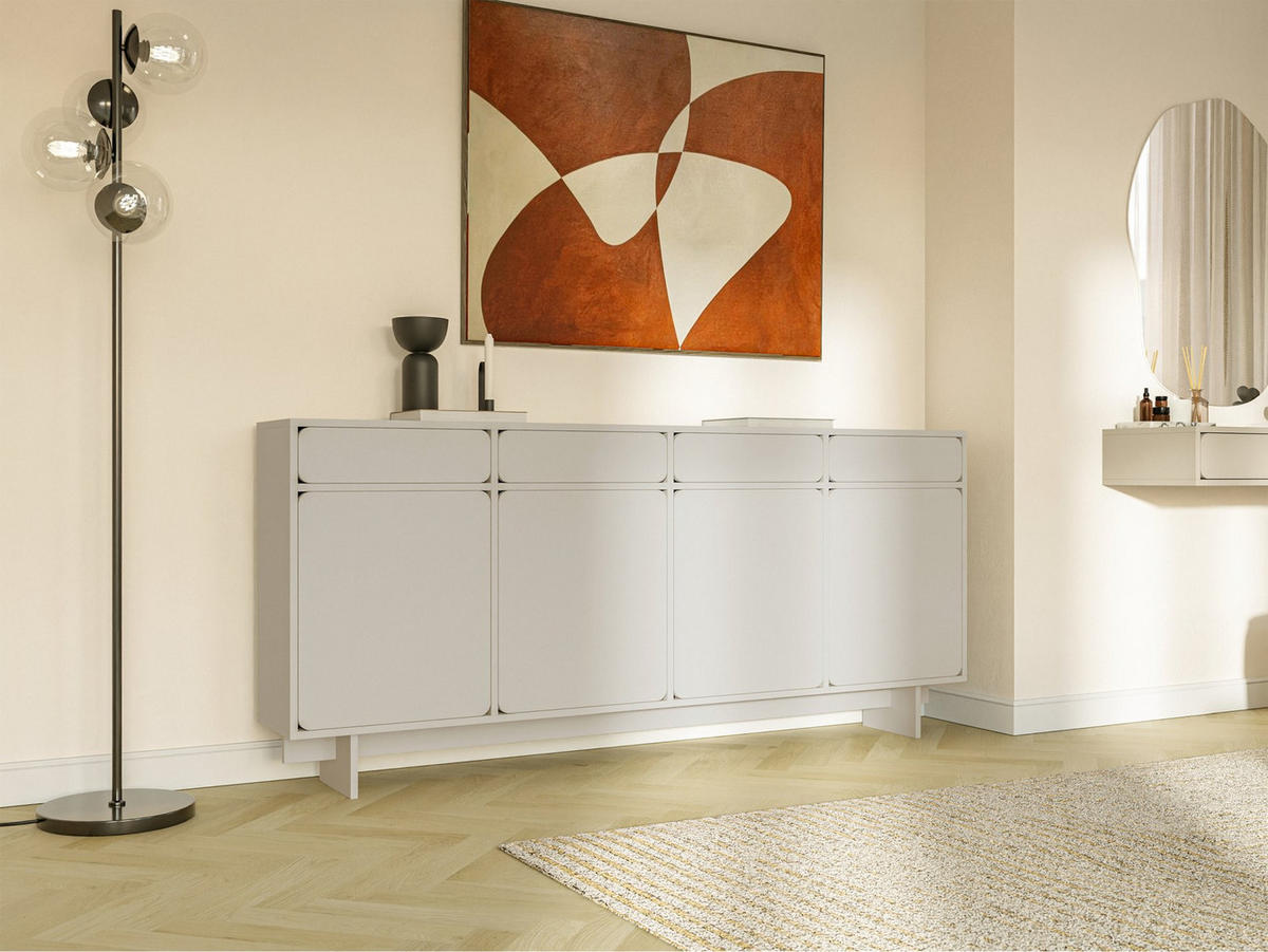 SIDEBOARD Wuwu Greige 200 cm - Taupe, Holzwerkstoff (200/88/35cm) - Selsey