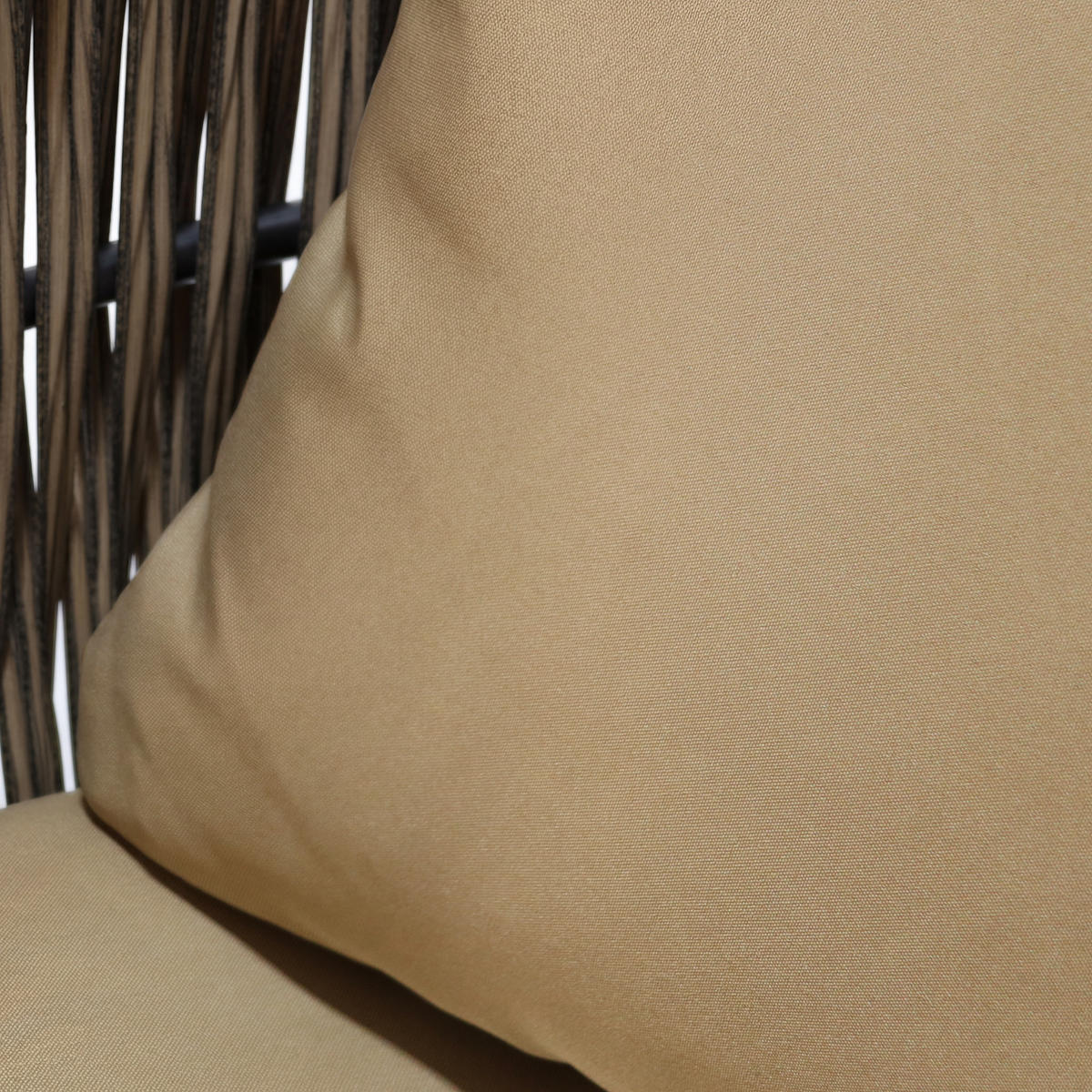 GARTENSETS aus Eisen/Rattan 150x75x75cm Natural mit 6 Stühlen & Sitzkissen - Naturfarben, Metall - Modfu