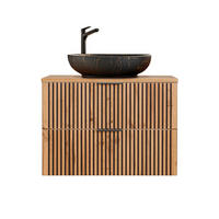 WASCHTISCH 80.6cm Gaia Holz in Eichenoptik und Schwarz - Schwarz, Holzwerkstoff (80.6/59/46cm) - Petits-meubles