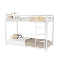 ETAGENBETT 90/200 cm aus Metall in Weiß – platzsparend und stabil - Weiß, Metall (90/200cm) - BEAOK