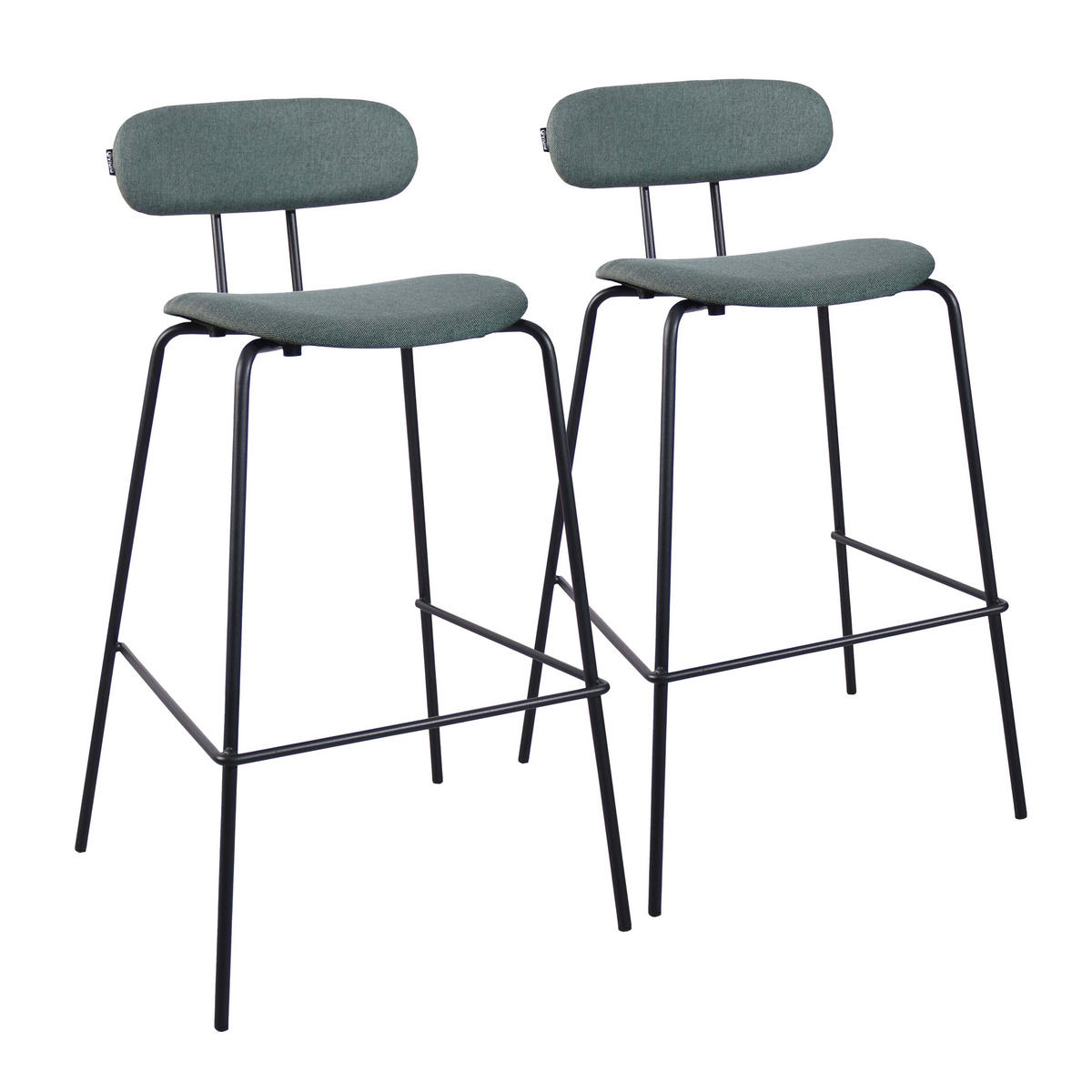 BARHOCKER 2-tlg., Grün - Grün, Holz (52/97/52cm) - Oviala