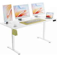SCHREIBTISCH höhenverstellbar elektrisch 160 x 70 cm Weiß - Weiß, Metall (160/60/118cm)