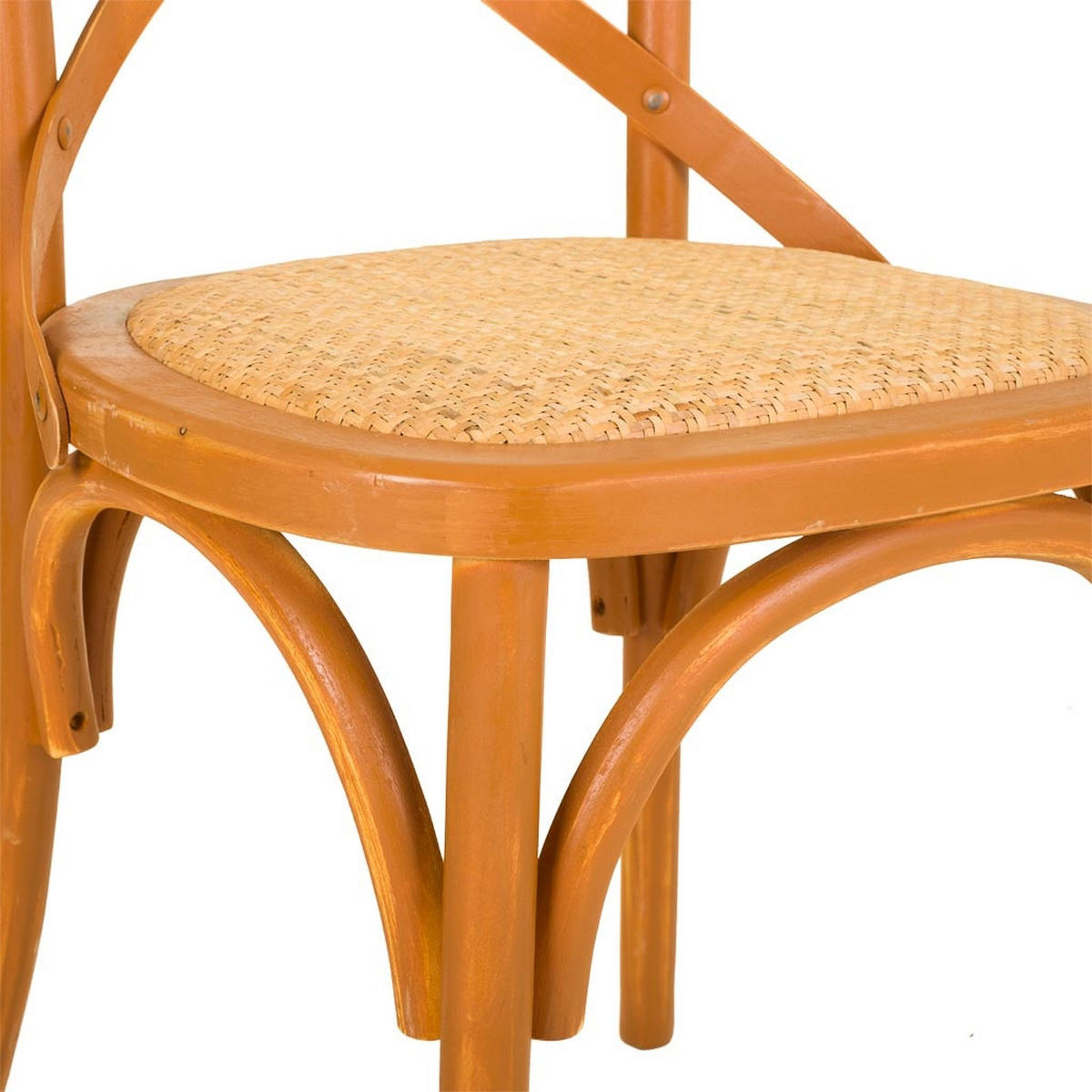 STUHL aus Holz und Rattan, braun, 44x42x46cm - Braun, Holz (44/88/42cm) - Wanderlust