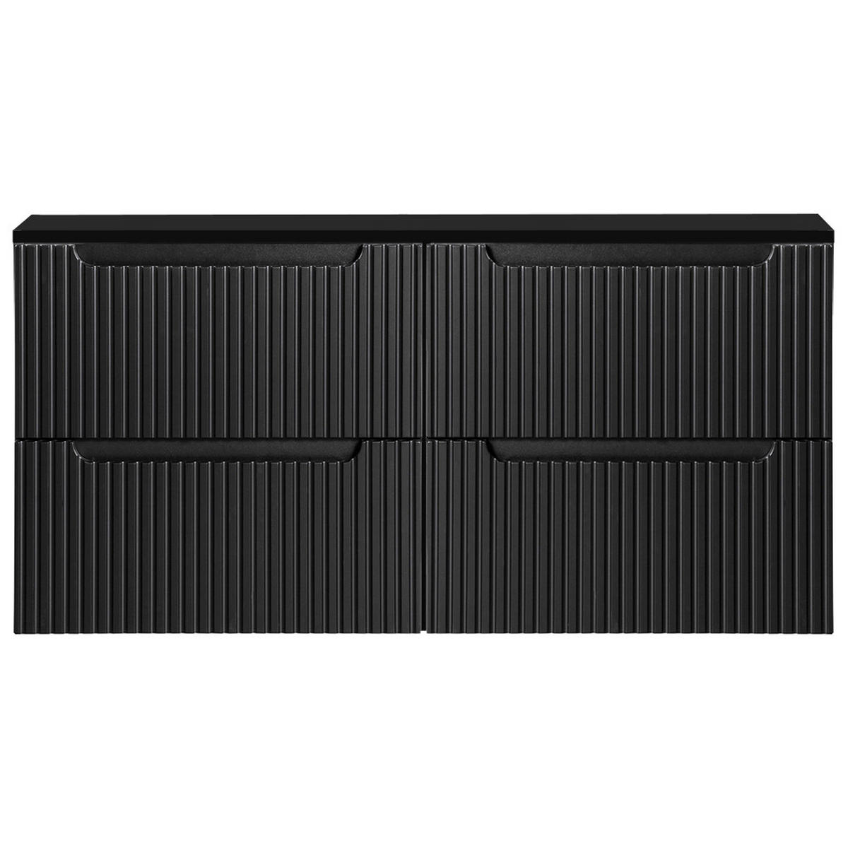 WASCHBECKENSCHRANK Newport-56 - Schwarz, Holzwerkstoff (120/60/40cm) - Lomado