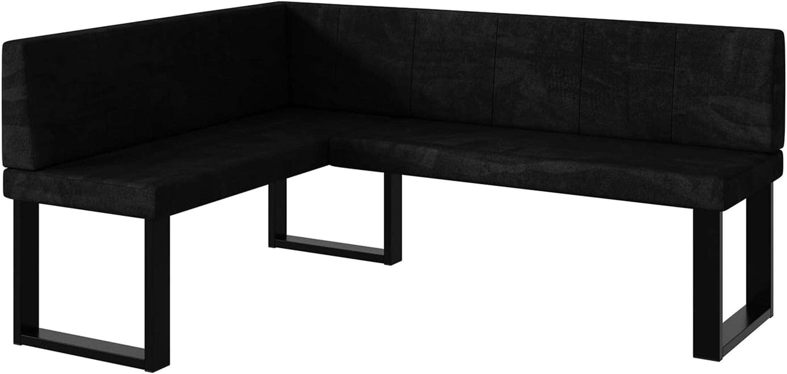 Meblini Eckbank Schwarz 168x128 cm