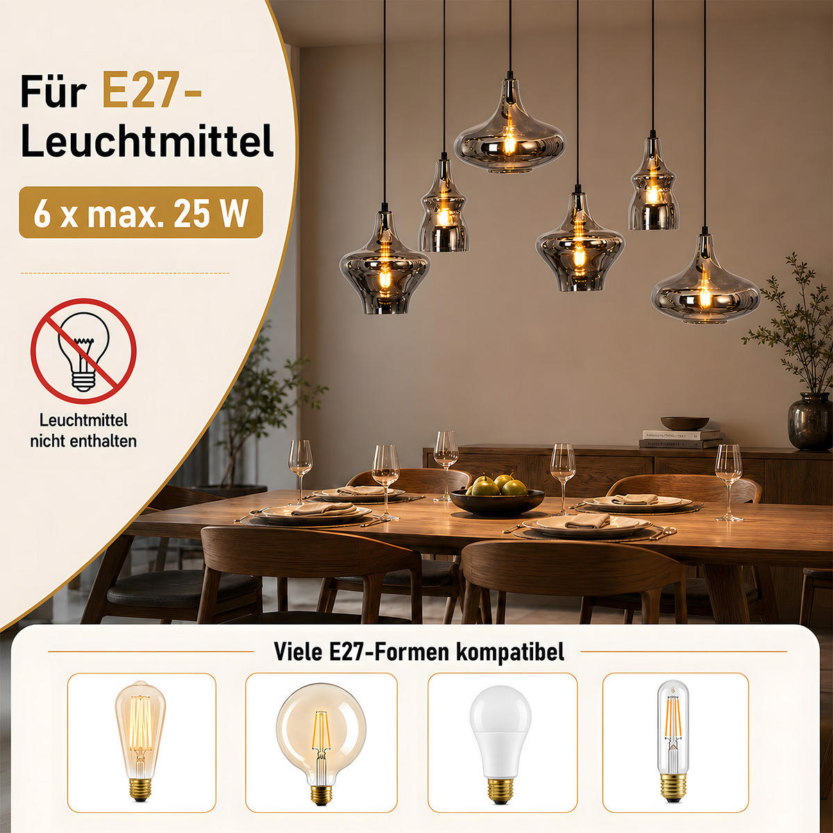 PENDELLEUCHTE Nythral 104/30/150 cm - Schwarz, Glas/Metall (104/30/150cm) - ZMH