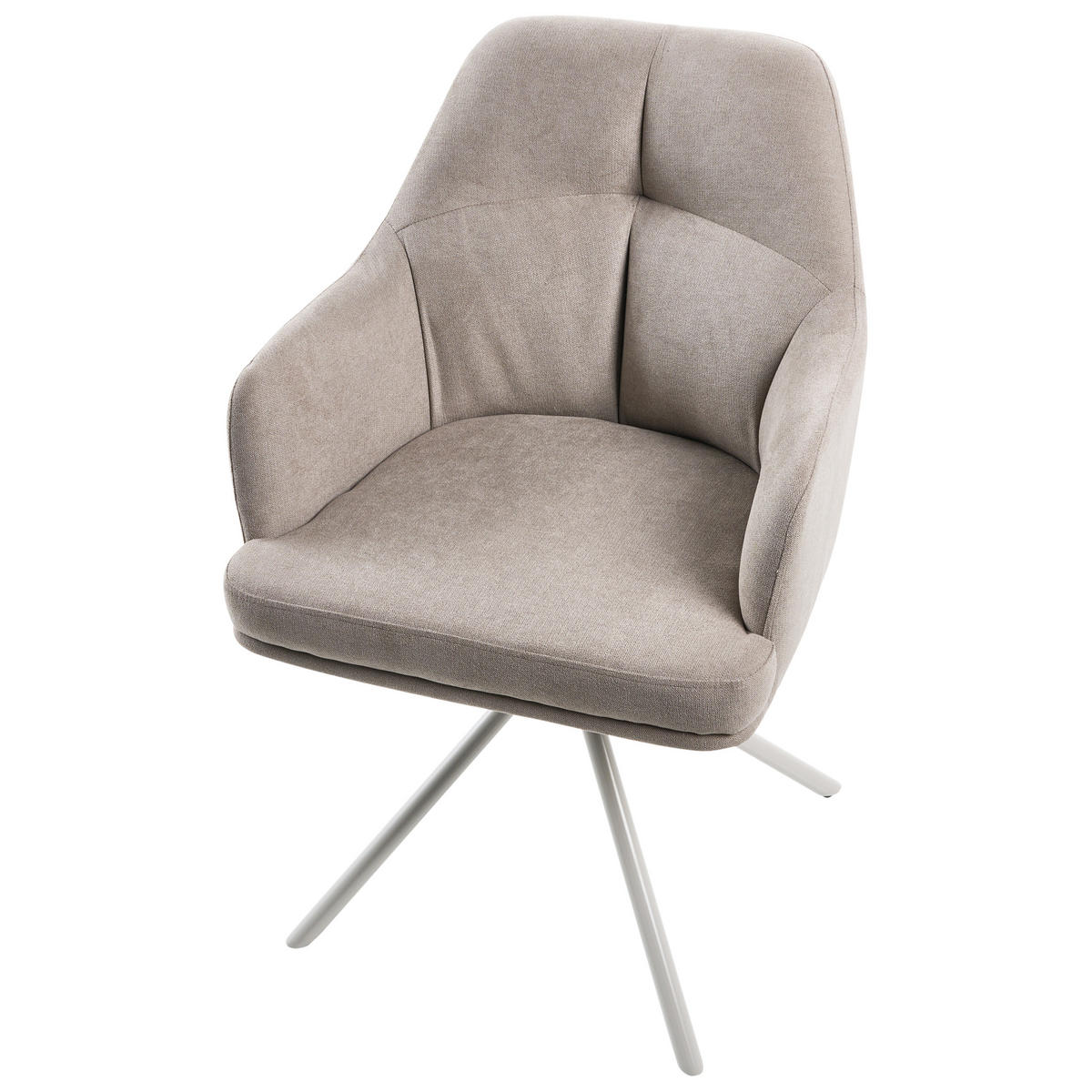 ESSZIMMERSTUHL 2er-Set Stoff Taupe Mira - Taupe, Textil (46/84/60cm) - Beliani