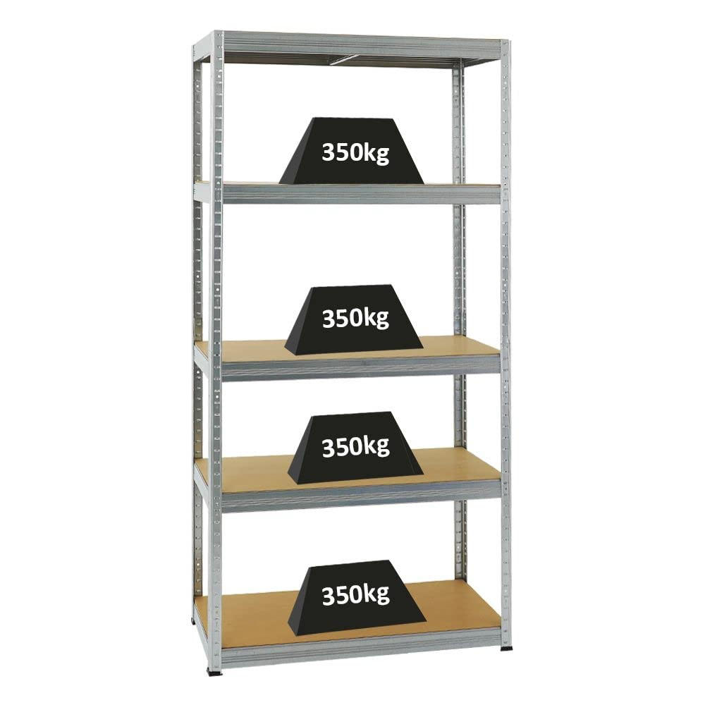 SCHWERLASTREGAL Slim Elephant S 180x90x45 cm 5 Ebenen Fachlast 350 kg Verzinkt - Silberfarben, Metall (90/180/45cm) - PROREGAL