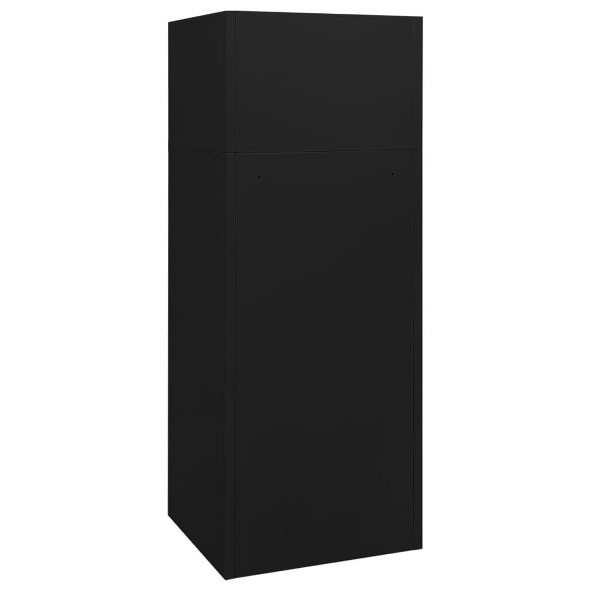 SATTELSCHRANK Schwarz 53/53/140 Cm Stahl - Schwarz, Metall (53/140/53cm) - vidaXL