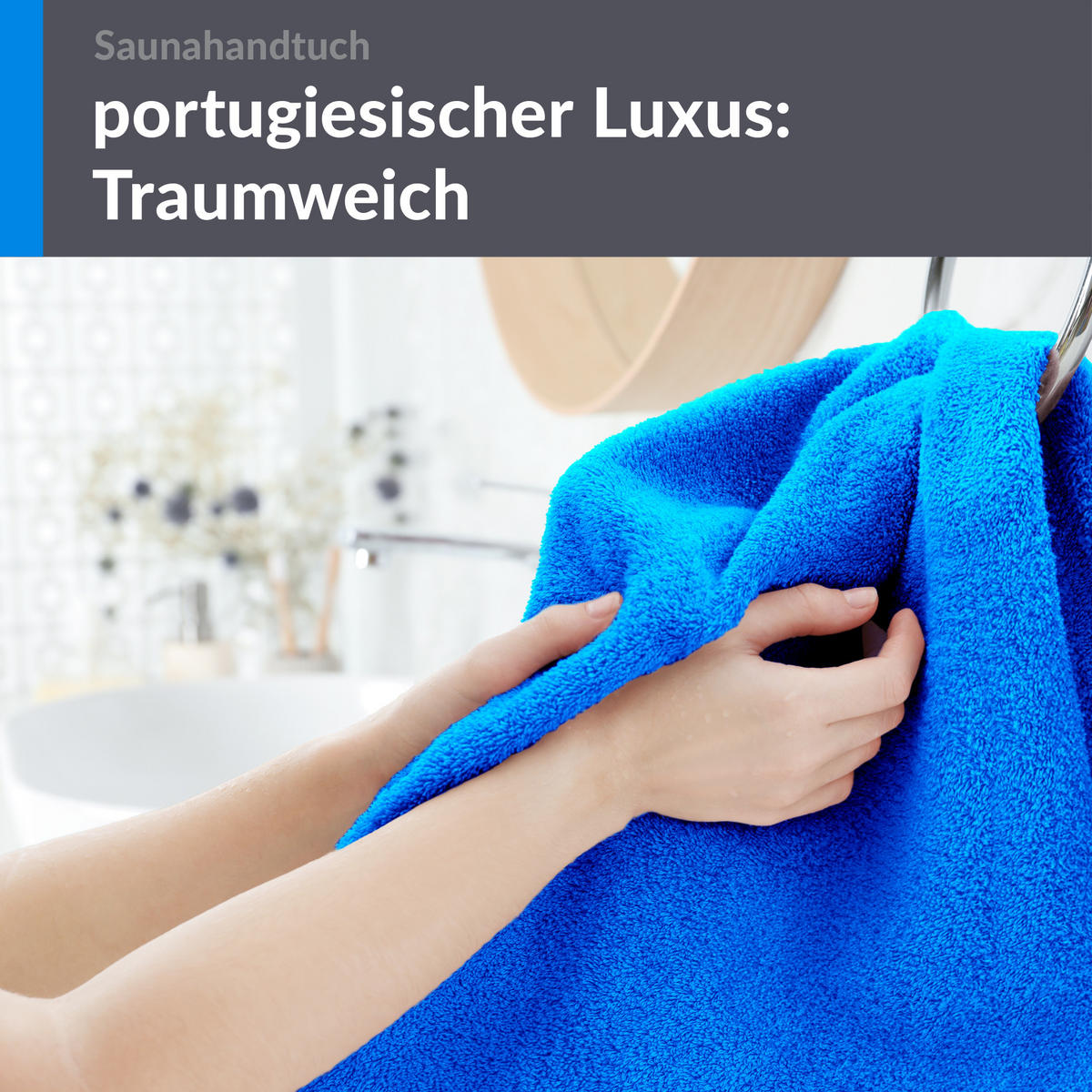 BADETUCH London Karibik Blau 100x200 cm - Hellblau, Textil (100/200cm) - Lashuma