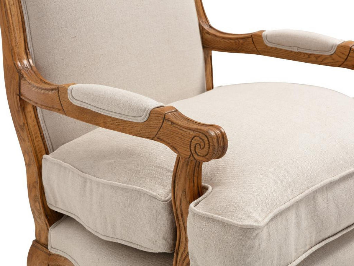 SESSEL Barock - Leinen - Beige - MAHAUX - Beige, Textil (67/96/73cm) - Vente-Unique