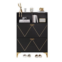 ORMAR ZA CIJELE 80x25x117cm s 2 donja preklopna vrata, MDF + metal - crna, drvni materijal (25/117/80cm) - KOMHTOM