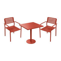 GARTENESSGRUPPE im Set - 2 Personen - Metall - Terracotta - - Terracotta, Metall - Vente-Unique