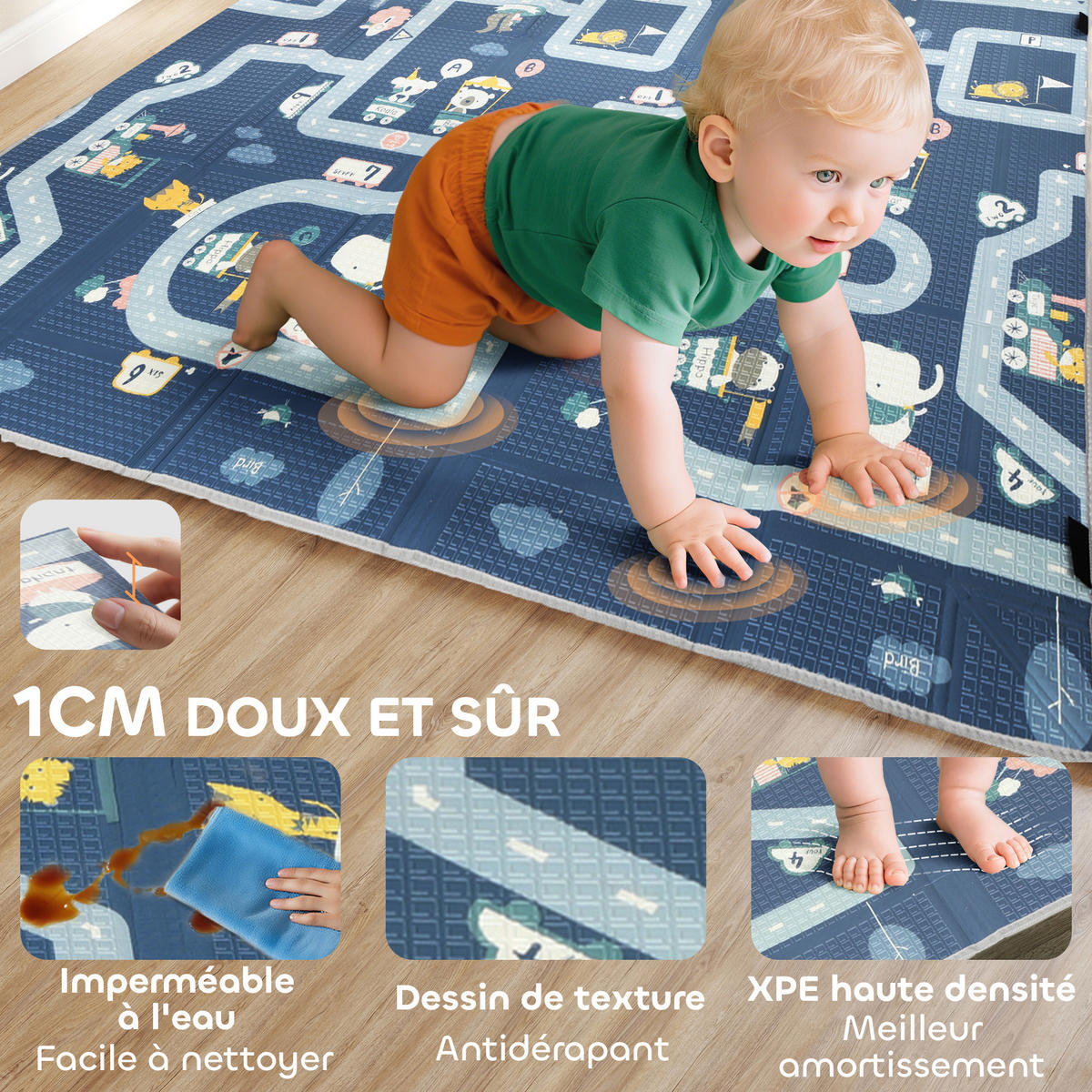 SPIELMATTE DE-18924 faltbarer Laufstall, Wendemotiv Multicolor - Multicolor, Kunststoff (180.5/202cm) - ComfortXL