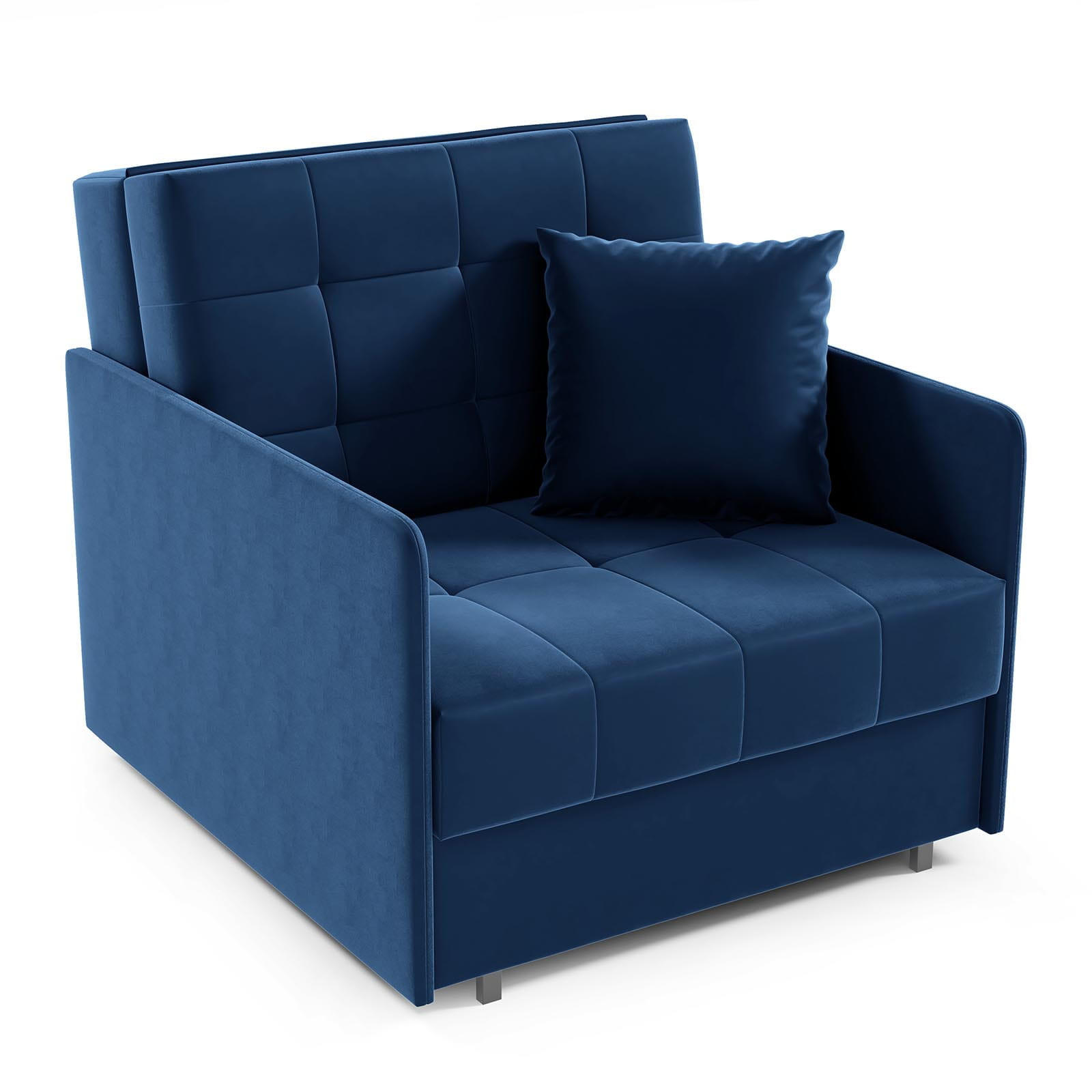 SCHLAFSOFA York I, Schlaffunktion, ausziehbare Couch, mit Bettkasten, inkl. Kissen, Kronos 09 - Blau, Textil (90/85/97cm) - Jerpax