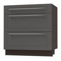 SCHUBLADENUNTERSCHRANK Kvantum D3A/80 80 / 50 / 82cm - Dunkelgrau/Graphitfarben, Holz/Holzwerkstoff (80/82/50cm) - Feldmann-Wohnen