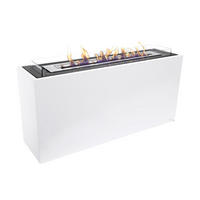 BIOETHANOL-KAMIN Weiß Bodenmodell inklusive 5 L Brennblock - Weiß, Metall (130/60/35cm) - Purline