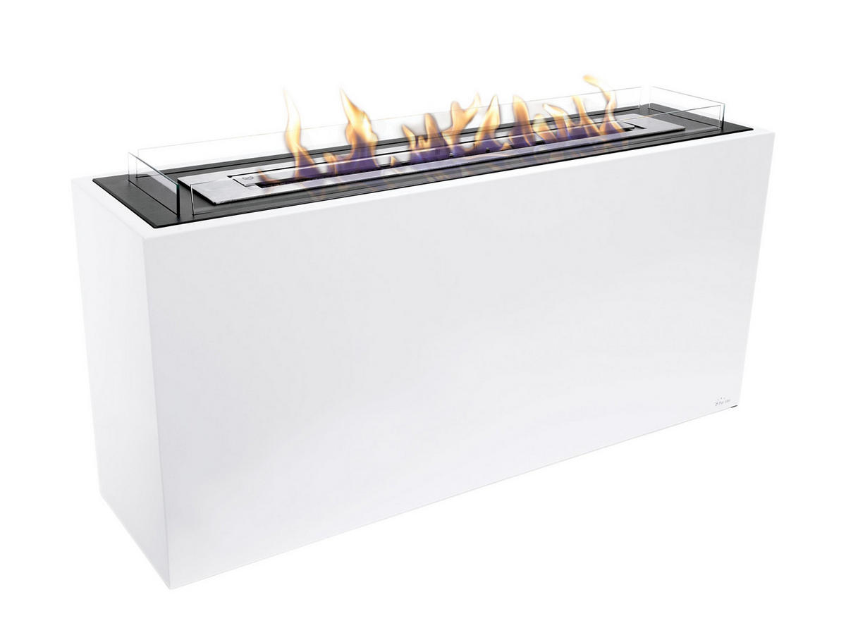 BIOETHANOL-KAMIN Weiß Bodenmodell inklusive 5 L Brennblock - Weiß, Metall (130/60/35cm) - Purline