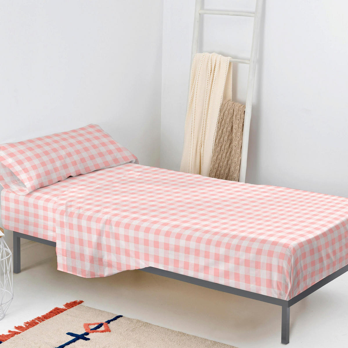 BETTWÄSCHE 2er-Set teiliges vichy 180x270 cm rosa - Pink, Textil (180/270cm) - Happy Friday